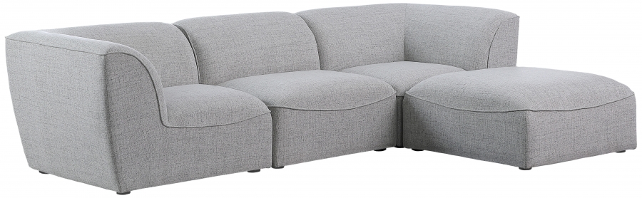 Miramar 109" Linen Textured Fabric Upholstered 4pc. Modular Sectional