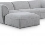 Miramar 109" Linen Textured Fabric Upholstered 4pc. Modular Sectional