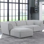 Miramar 109" Linen Textured Fabric Upholstered 4pc. Modular Sectional