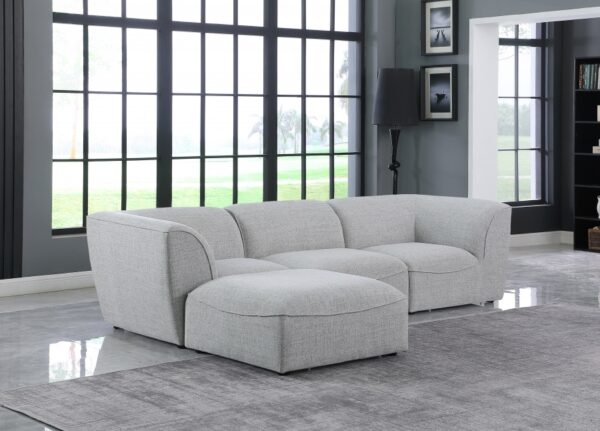 Miramar 109" Linen Textured Fabric Upholstered 4pc. Modular Sectional