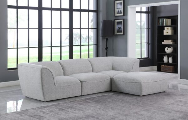 Miramar 109" Linen Textured Fabric Upholstered 4pc. Modular Sectional