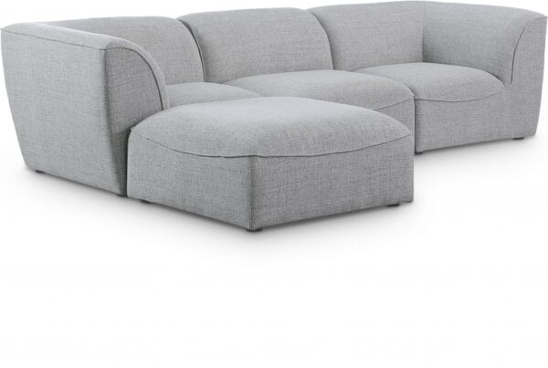 Miramar 109" Linen Textured Fabric Upholstered 4pc. Modular Sectional