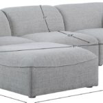 Miramar 109" Linen Textured Fabric Upholstered 4pc. Modular Sectional