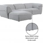 Miramar 109" Linen Textured Fabric Upholstered 4pc. Modular Sectional
