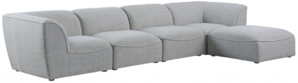 Miramar 142" Linen Textured Fabric Upholstered 5pc. Modular Sectional