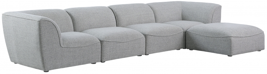 Miramar 142" Linen Textured Fabric Upholstered 5pc. Modular Sectional