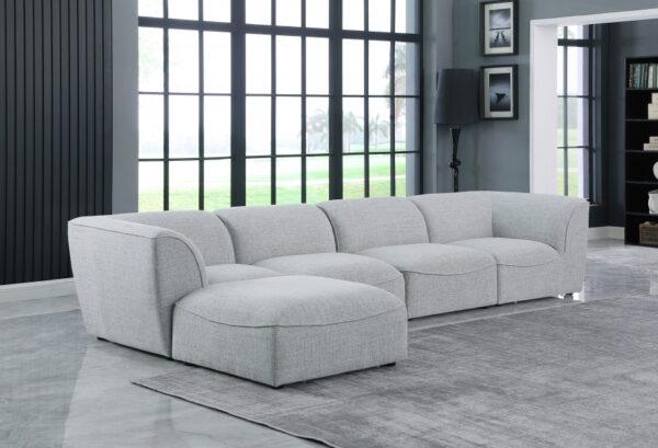 Miramar 142" Linen Textured Fabric Upholstered 5pc. Modular Sectional