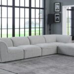 Miramar 142" Linen Textured Fabric Upholstered 5pc. Modular Sectional
