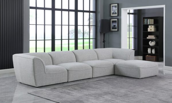Miramar 142" Linen Textured Fabric Upholstered 5pc. Modular Sectional