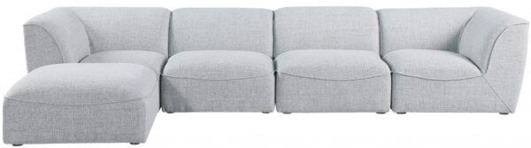 Miramar 142" Linen Textured Fabric Upholstered 5pc. Modular Sectional