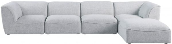 Miramar 142" Linen Textured Fabric Upholstered 5pc. Modular Sectional