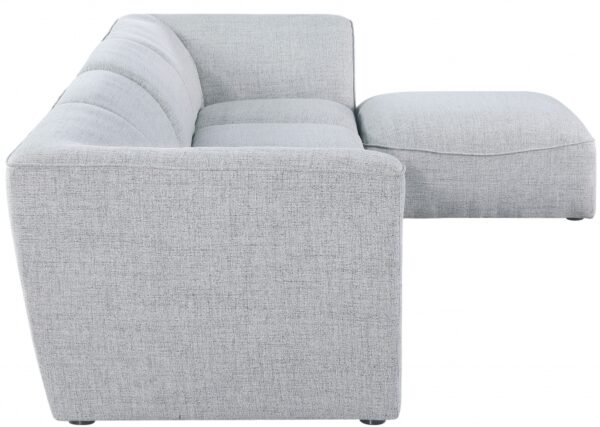 Miramar 142" Linen Textured Fabric Upholstered 5pc. Modular Sectional