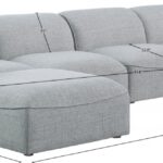 Miramar 142" Linen Textured Fabric Upholstered 5pc. Modular Sectional