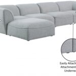 Miramar 142" Linen Textured Fabric Upholstered 5pc. Modular Sectional