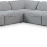Miramar 104" Linen Textured Fabric Upholstered 5pc. Modular Sectional
