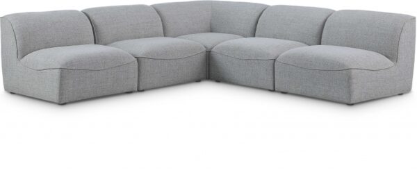 Miramar 104" Linen Textured Fabric Upholstered 5pc. Modular Sectional