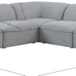 Miramar 104" Linen Textured Fabric Upholstered 5pc. Modular Sectional