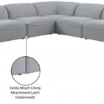 Miramar 104" Linen Textured Fabric Upholstered 5pc. Modular Sectional