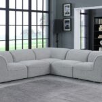 Miramar 109" Linen Textured Fabric Upholstered 5pc. Modular Sectional