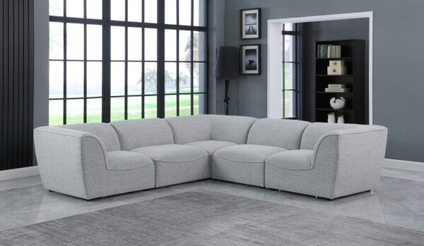 Miramar 109" Linen Textured Fabric Upholstered 5pc. Modular Sectional