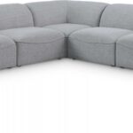 Miramar 109" Linen Textured Fabric Upholstered 5pc. Modular Sectional