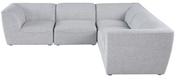 Miramar 109" Linen Textured Fabric Upholstered 5pc. Modular Sectional
