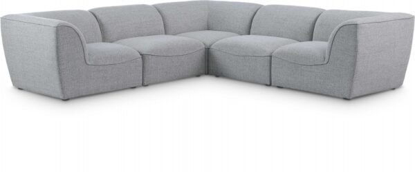 Miramar 109" Linen Textured Fabric Upholstered 5pc. Modular Sectional