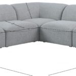 Miramar 109" Linen Textured Fabric Upholstered 5pc. Modular Sectional