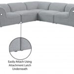 Miramar 109" Linen Textured Fabric Upholstered 5pc. Modular Sectional