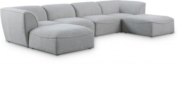 Miramar 142" Linen Textured Fabric Upholstered 6pc. Modular Sectional