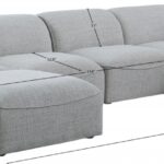Miramar 142" Linen Textured Fabric Upholstered 6pc. Modular Sectional