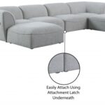 Miramar 142" Linen Textured Fabric Upholstered 6pc. Modular Sectional