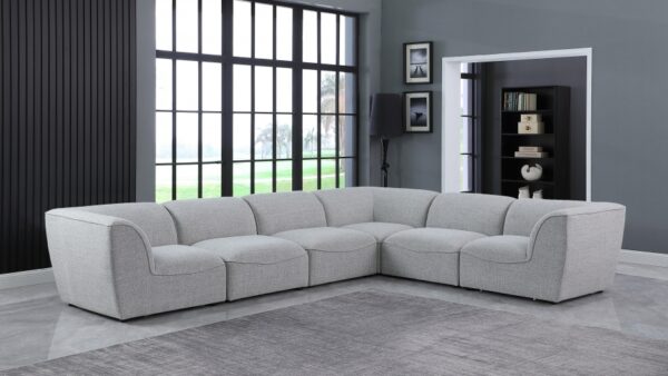 Miramar 142" Linen Textured Fabric Upholstered 6pc. Modular Sectional