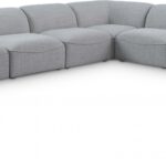 Miramar 142" Linen Textured Fabric Upholstered 6pc. Modular Sectional