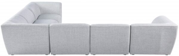 Miramar 142" Linen Textured Fabric Upholstered 6pc. Modular Sectional