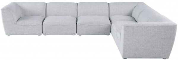 Miramar 142" Linen Textured Fabric Upholstered 6pc. Modular Sectional