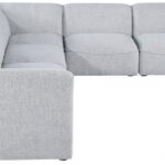 Miramar 142" Linen Textured Fabric Upholstered 6pc. Modular Sectional