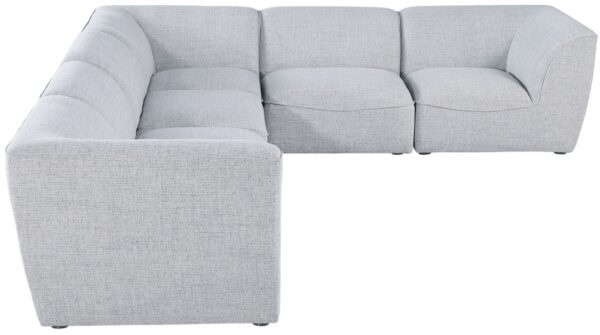 Miramar 142" Linen Textured Fabric Upholstered 6pc. Modular Sectional