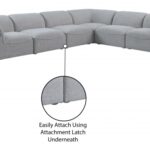 Miramar 142" Linen Textured Fabric Upholstered 6pc. Modular Sectional