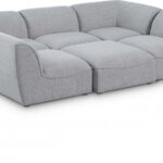 Miramar 109" Linen Textured Fabric Upholstered 6pc. Modular Sectional