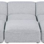 Miramar 109" Linen Textured Fabric Upholstered 6pc. Modular Sectional