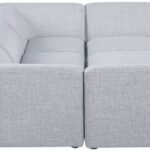 Miramar 109" Linen Textured Fabric Upholstered 6pc. Modular Sectional