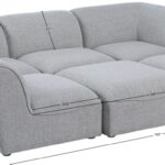 Miramar 109" Linen Textured Fabric Upholstered 6pc. Modular Sectional