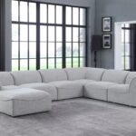 Miramar 142" Linen Textured Fabric Upholstered 7pc. Modular Sectional