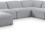 Miramar 142" Linen Textured Fabric Upholstered 7pc. Modular Sectional
