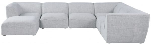 Miramar 142" Linen Textured Fabric Upholstered 7pc. Modular Sectional