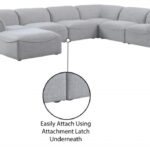 Miramar 142" Linen Textured Fabric Upholstered 7pc. Modular Sectional