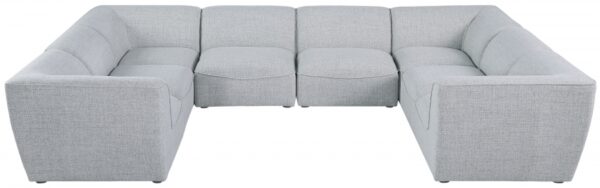 Miramar 142" Linen Textured Fabric Upholstered 8pc. Modular Sectional