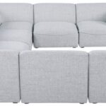 Miramar 142" Linen Textured Fabric Upholstered 8pc. Modular Sectional