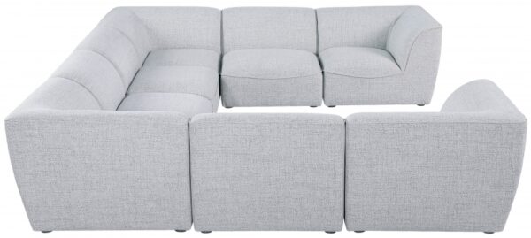 Miramar 142" Linen Textured Fabric Upholstered 8pc. Modular Sectional